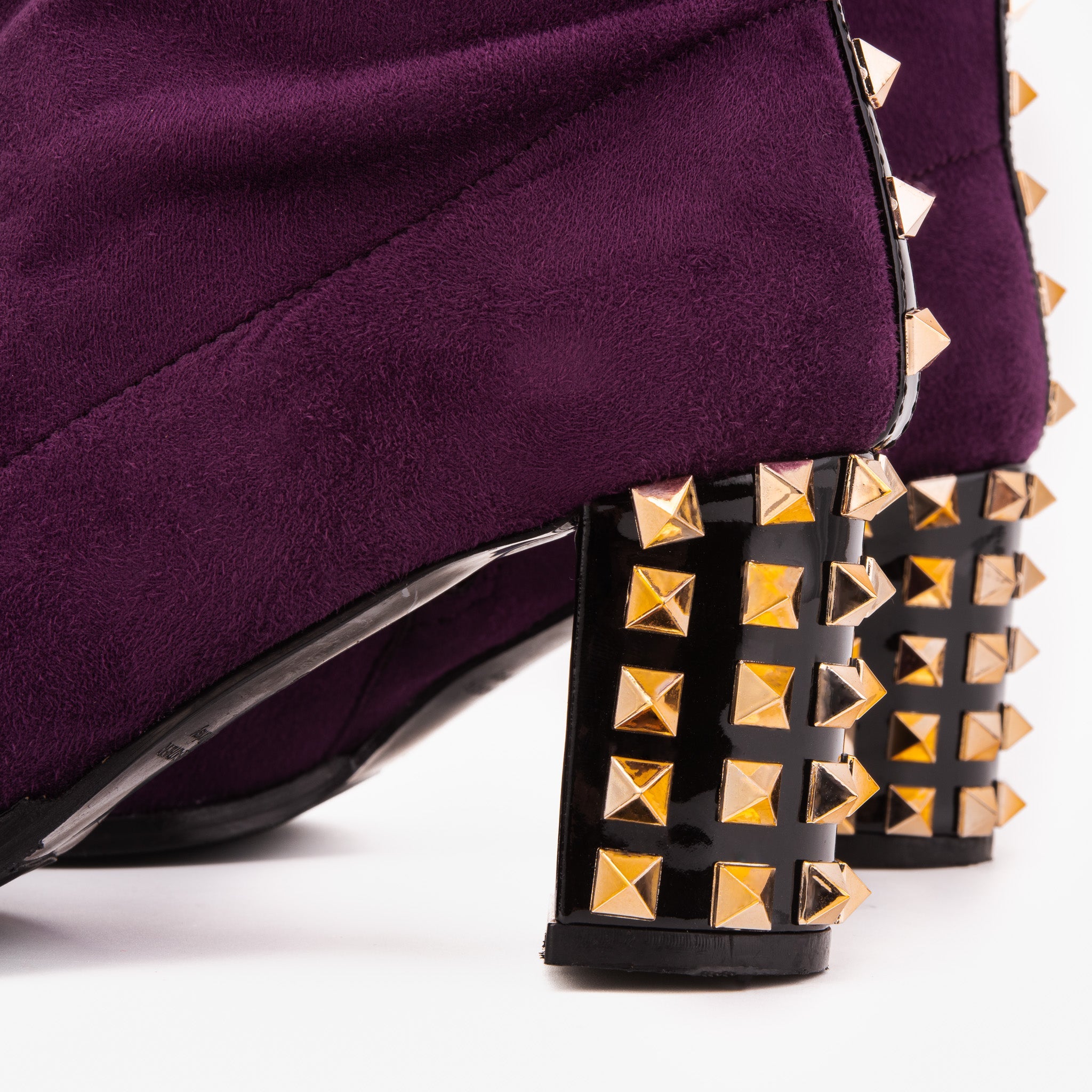 Vinci Leather Shoes The Amethyst Studded Deep Purple Suede Leather Women’s Boot