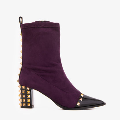 Vinci Leather Shoes The Amethyst Studded Deep Purple Suede Leather Women’s Boot