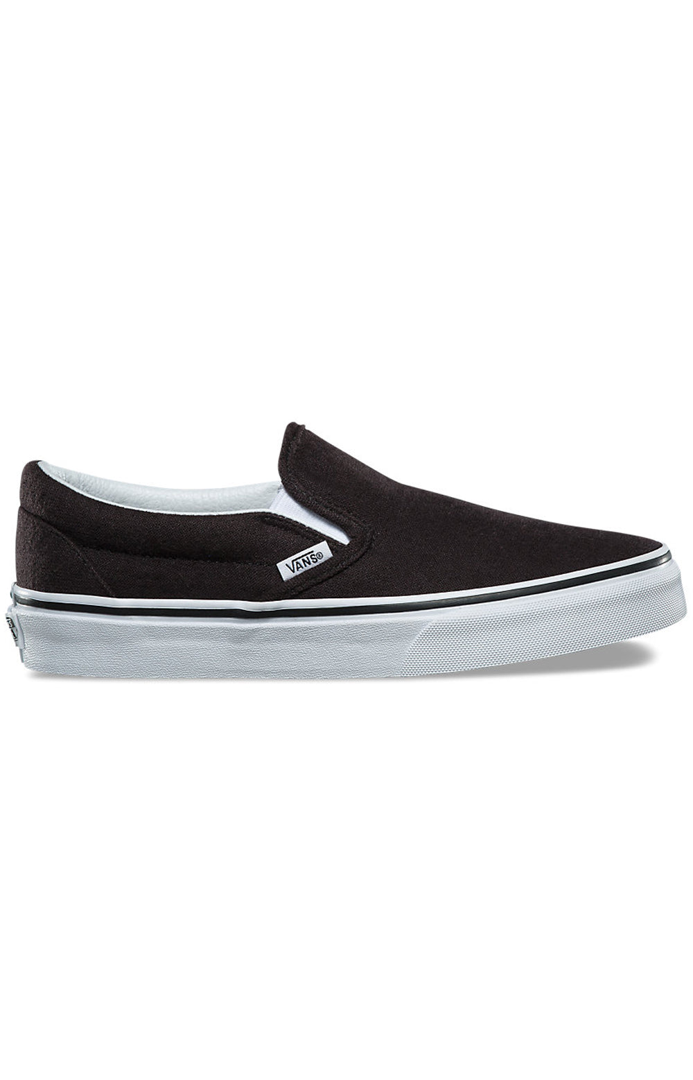 (8F7QCV) Cotton Hemp Classic Slip-On Shoe in Licorice, a comfortable and sustainable footwear option for everyday wear