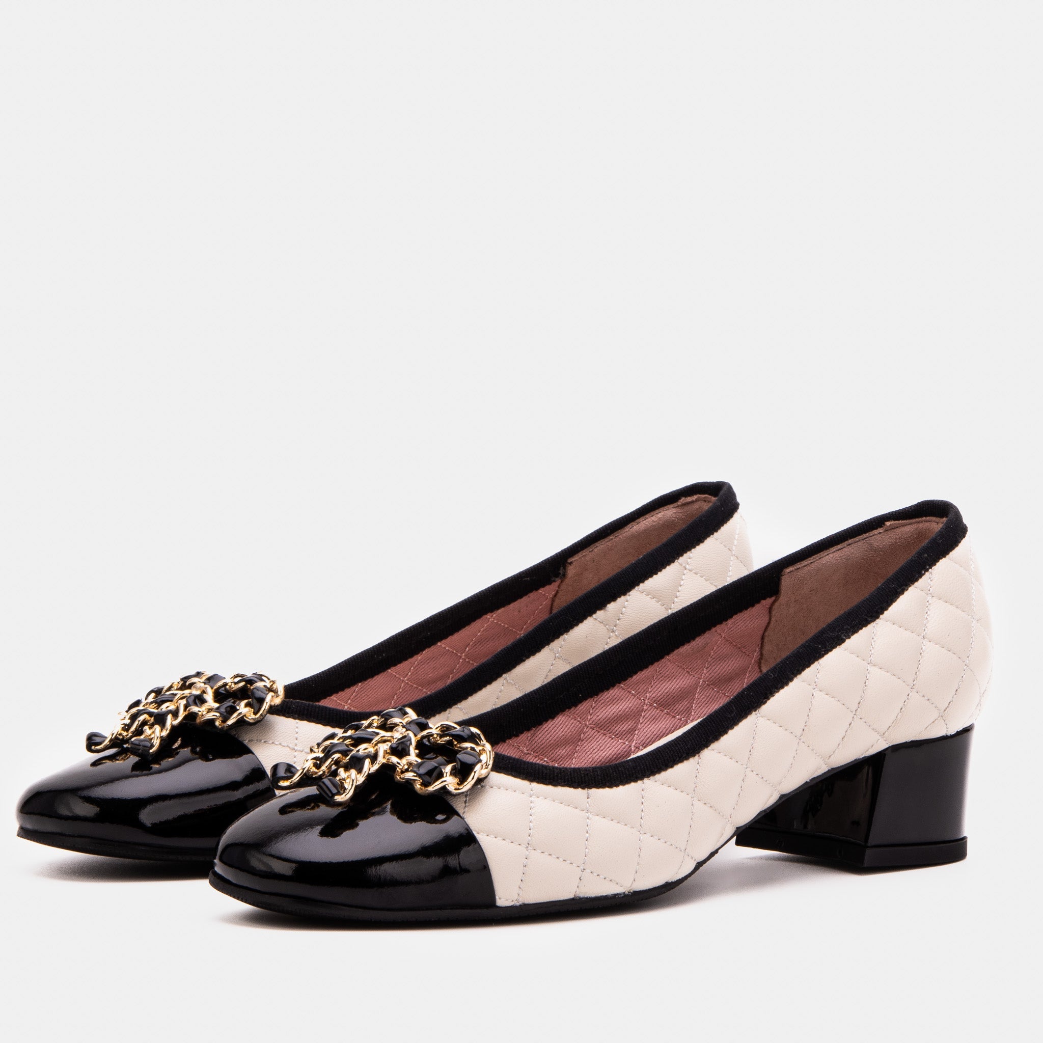 The Bellarose Ivory Quilted Leather Women Heel