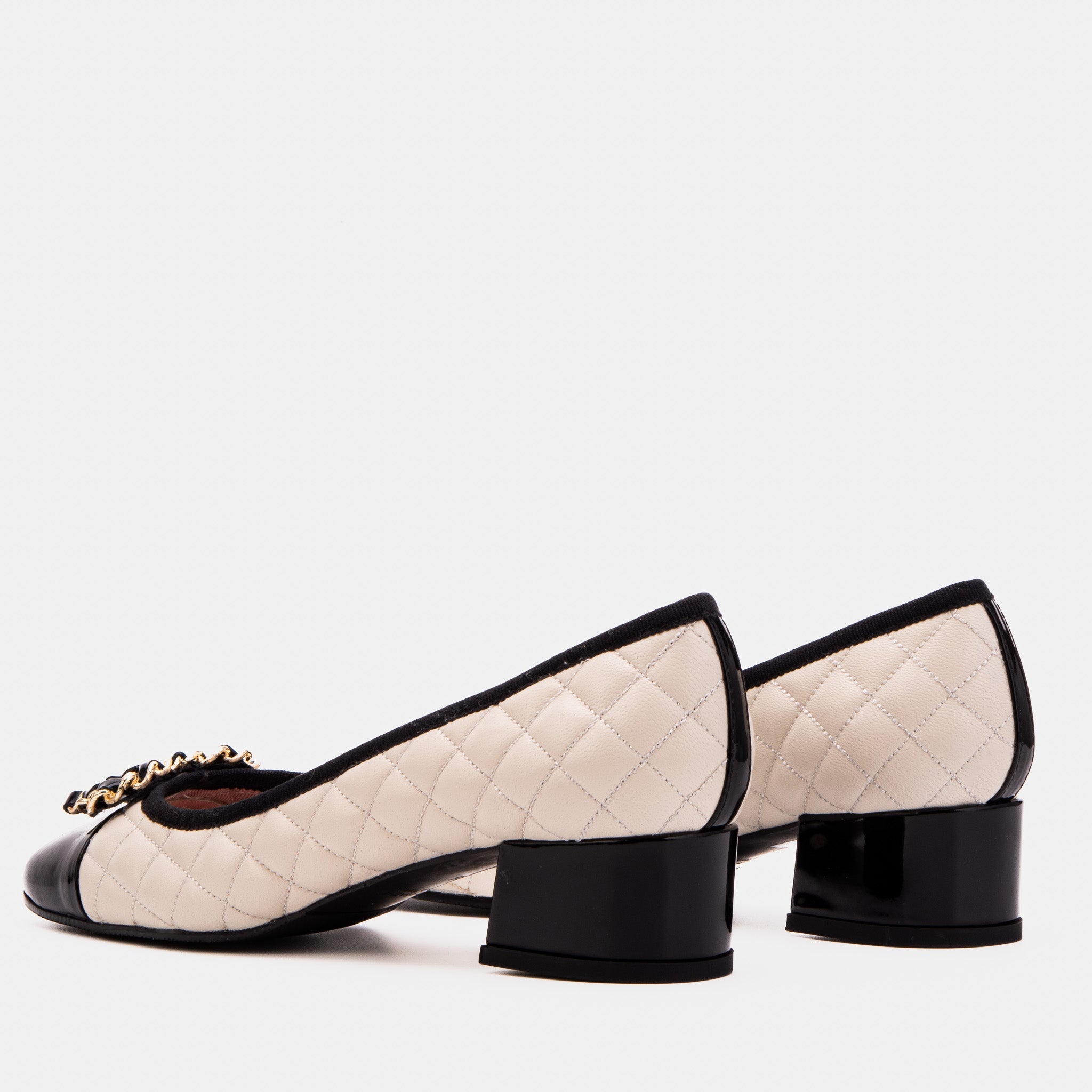 The Bellarose Ivory Quilted Leather Women Heel