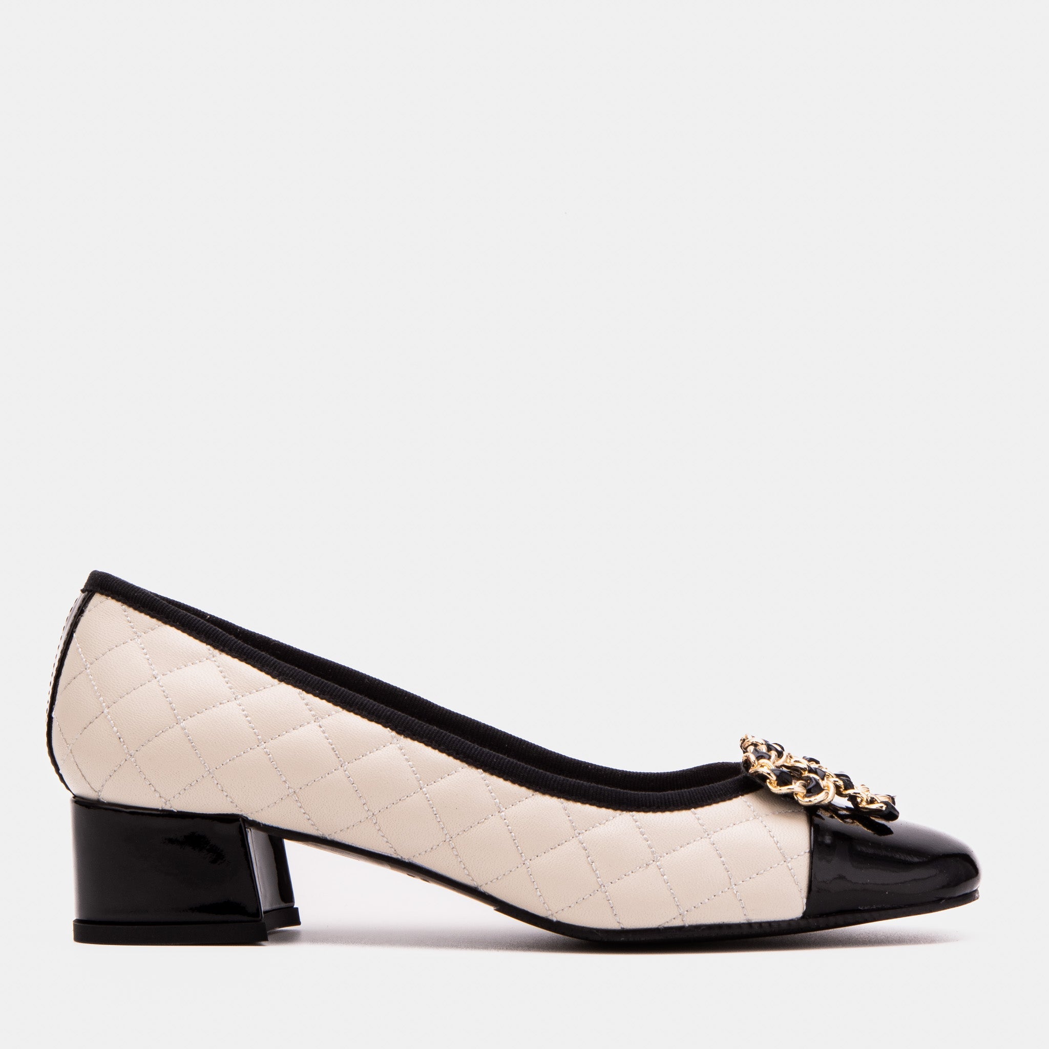 The Bellarose Ivory Quilted Leather Women Heel