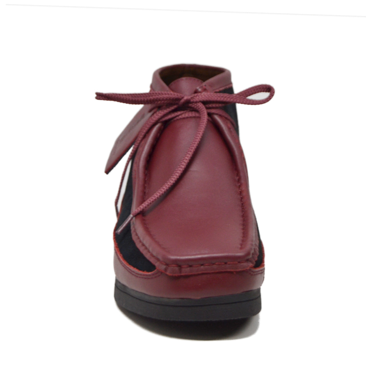 British Walkers New Castle Wallabee Boots Men's Burgundy and Black Suede and Leather Ankle Boots
