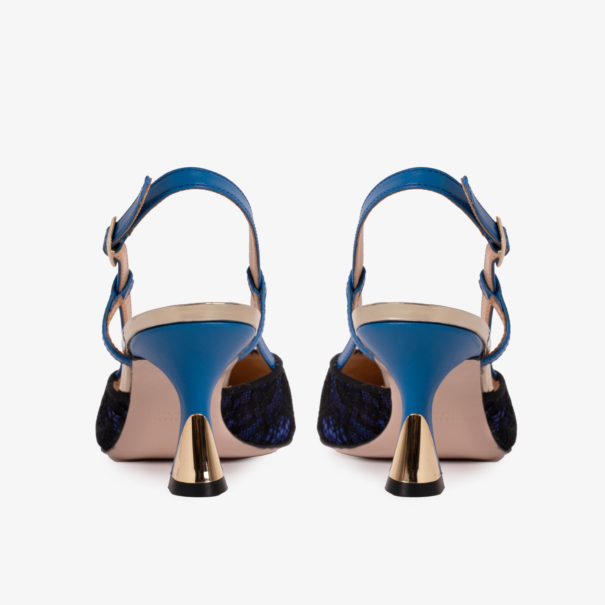 Vinci Leather Shoes The Bali Sax Blue Leather Slingback Women Sandal