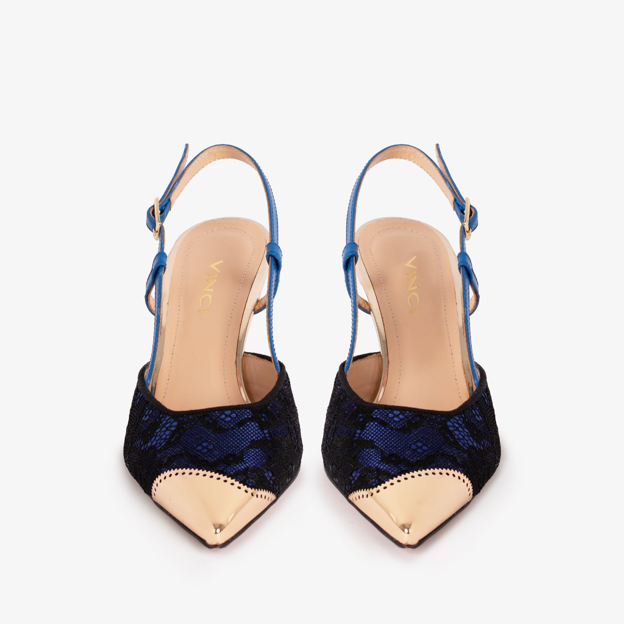 Vinci Leather Shoes The Bali Sax Blue Leather Slingback Women Sandal