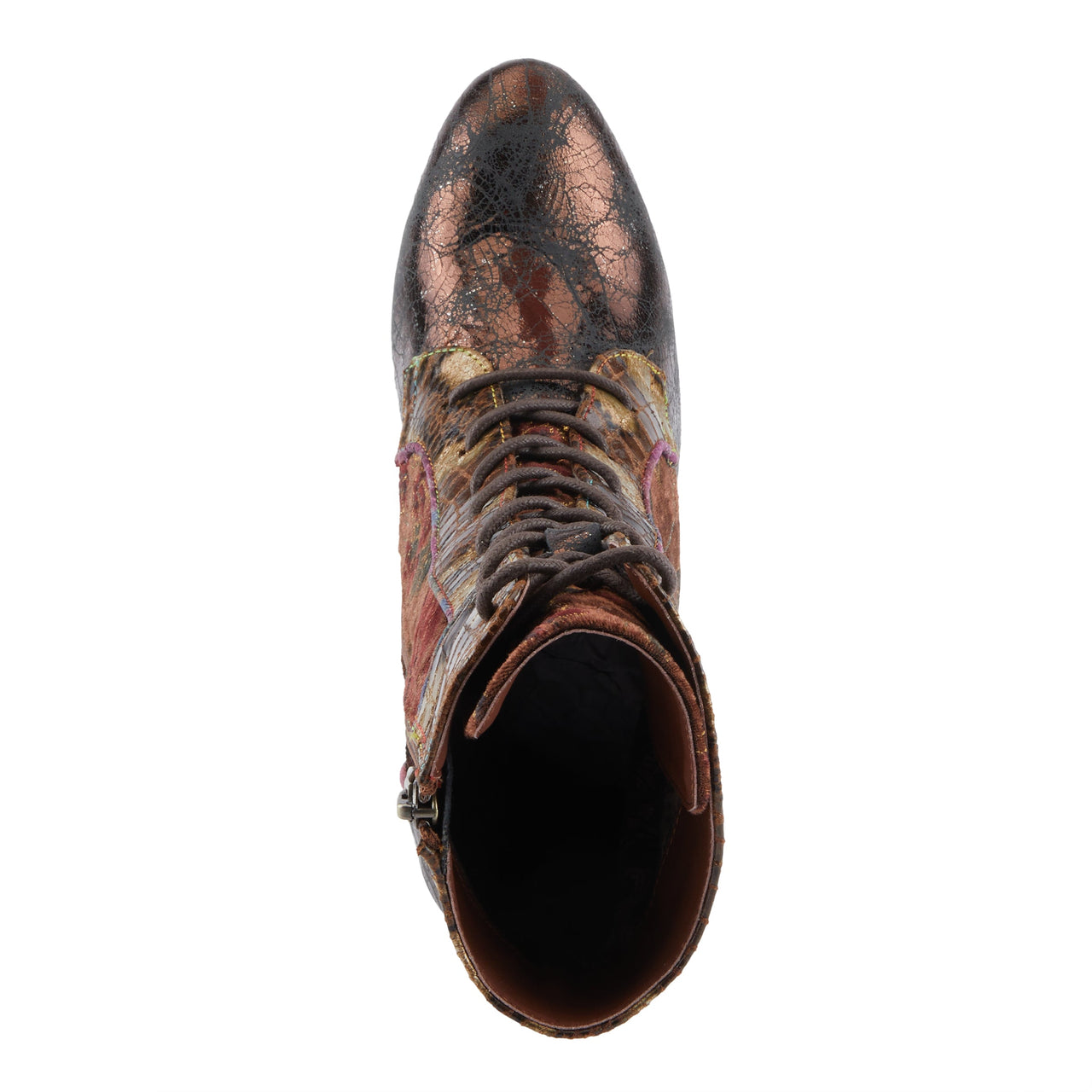 Stylish L'ARTISTE ABRA BOOTS in brown leather with vintage-inspired design