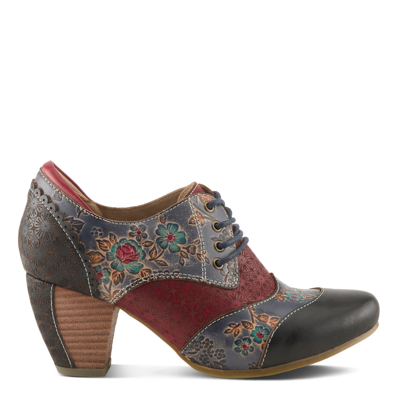 Exquisite L'ARTISTE ADELVICE-FLEUR SHOES in Gold and Bronze Metallic with Hand-painted Floral Design