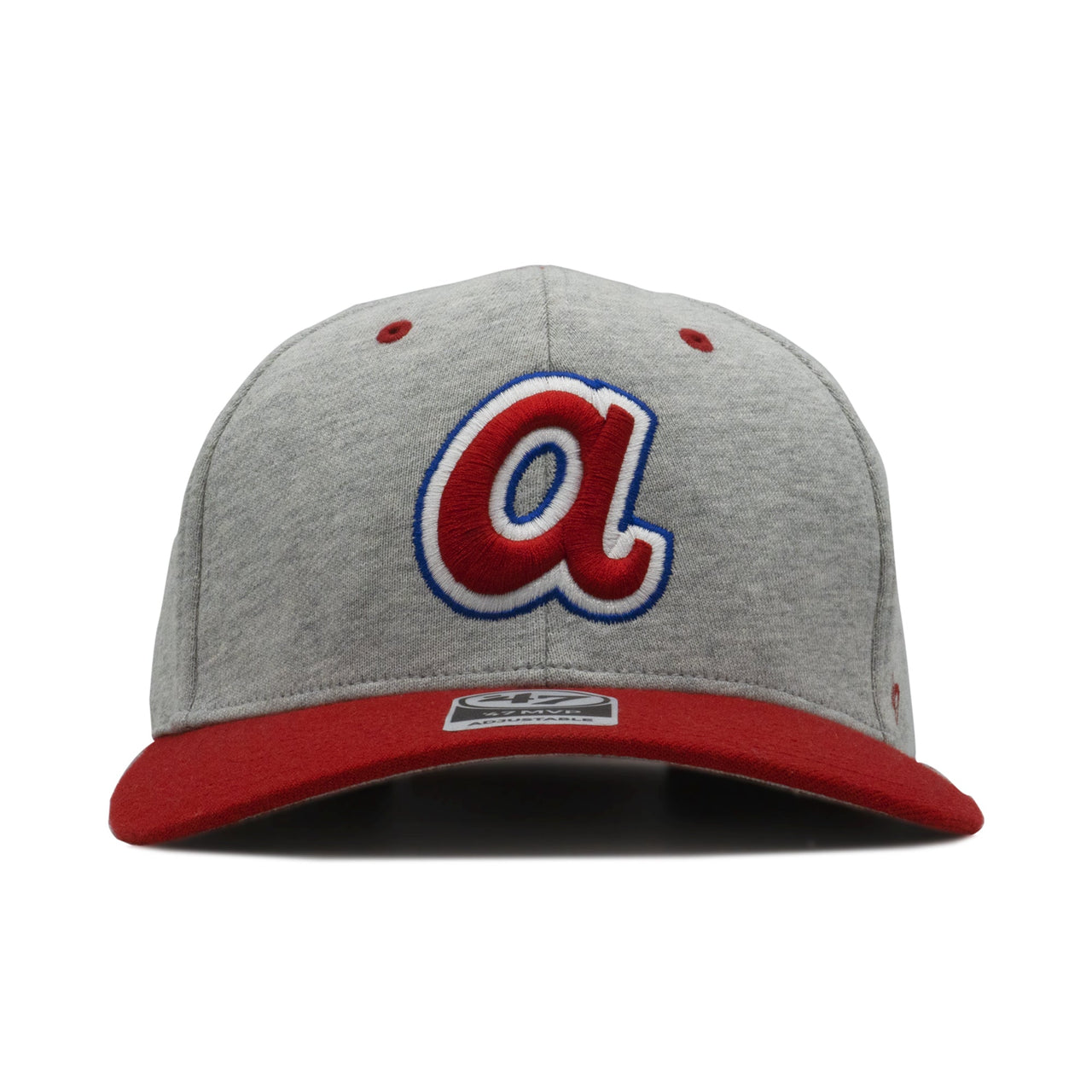 Men's Atlanta Braves MVP Strapback by 47 Brand in grey and red with adjustable strap