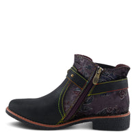 Thumbnail for L'ARTISTE AIRIES BOOTS in brown leather with intricate floral design