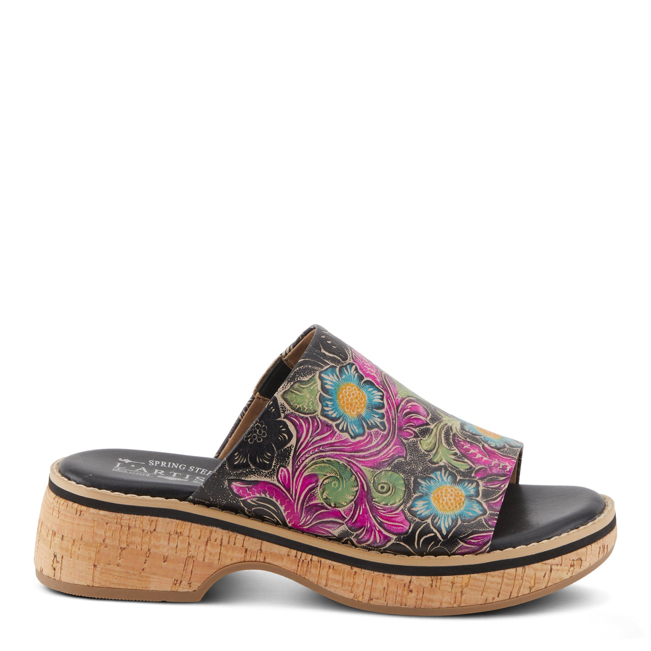 Buy L'Artiste Aldina Sandals Women'S Hand-Painted Leather Slides - Platform Casual Sandals from Don’t Panic Shoes | Best Prices & Fast Shipping