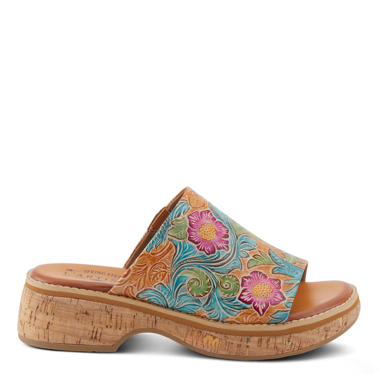 Buy L'Artiste Aldina Sandals Women'S Hand-Painted Leather Slides - Platform Casual Sandals from Don’t Panic Shoes | Best Prices & Fast Shipping