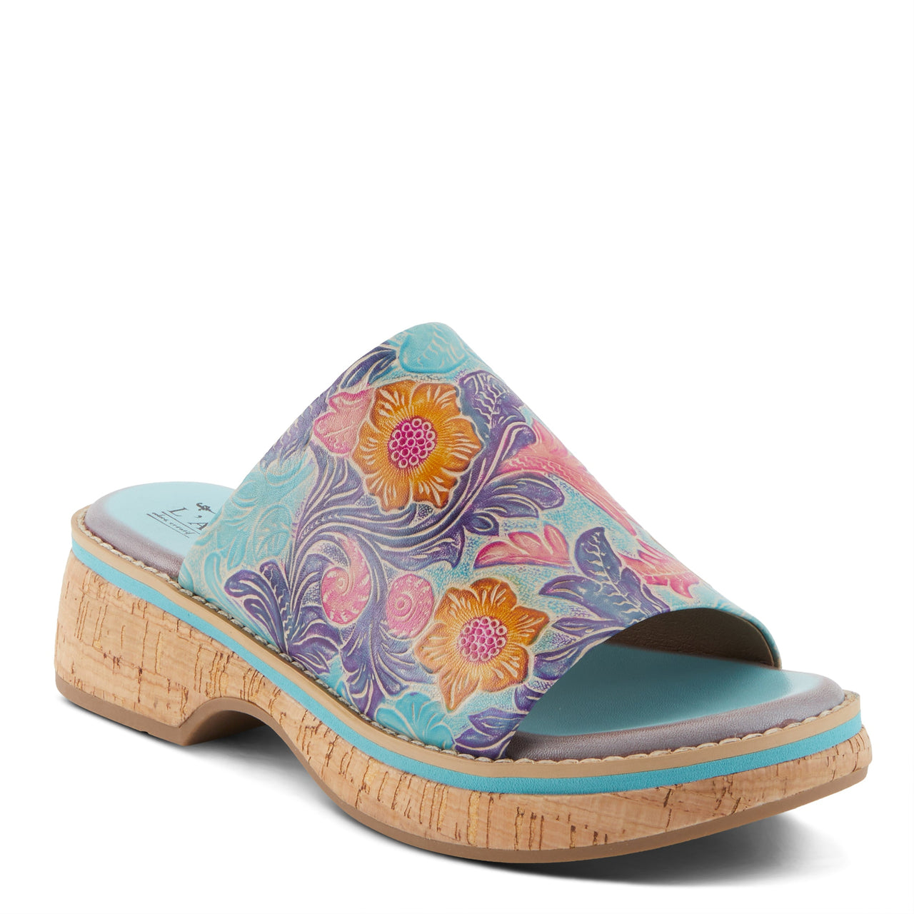 Buy L'Artiste Aldina Sandals Women'S Hand-Painted Leather Slides - Platform Casual Sandals from Don’t Panic Shoes | Best Prices & Fast Shipping