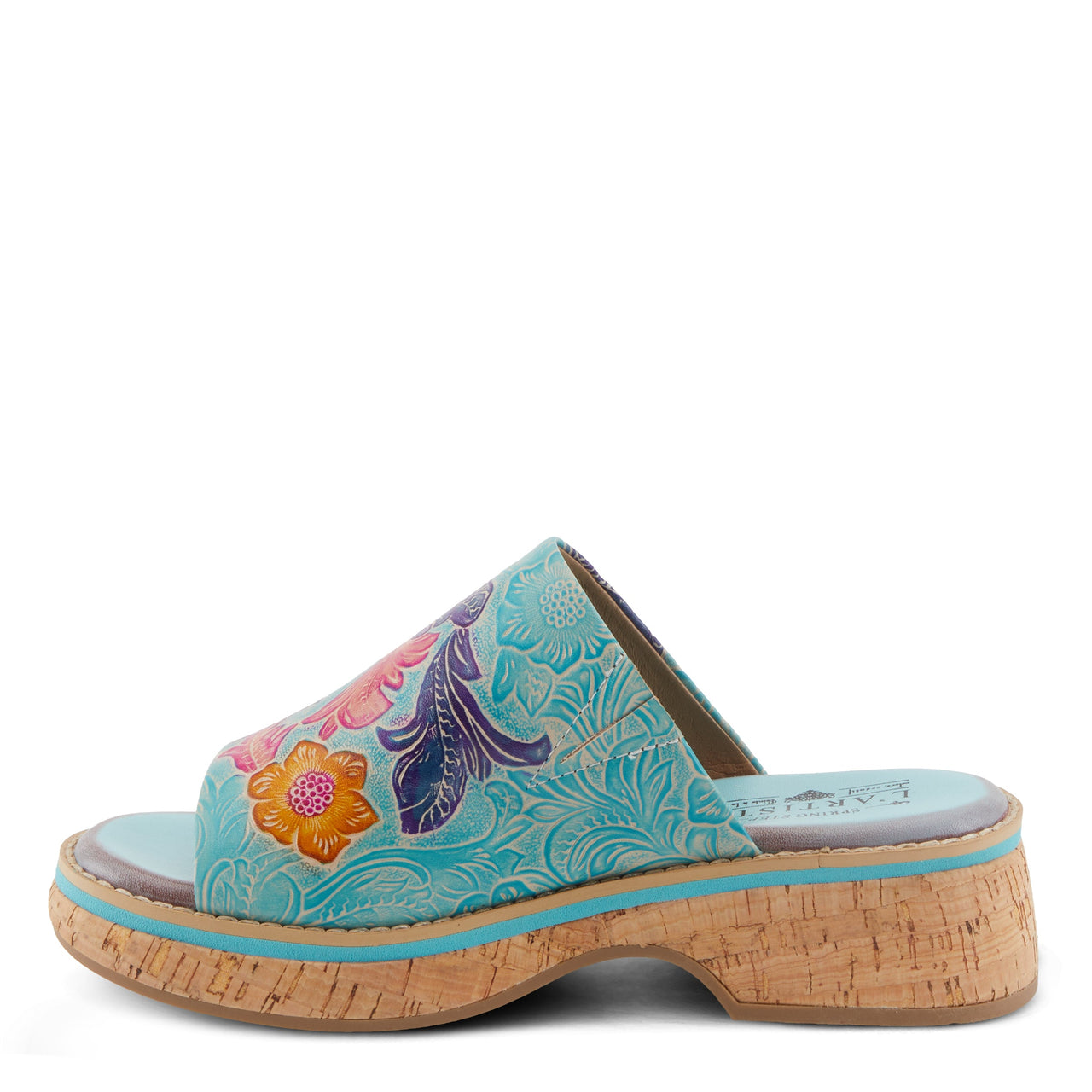 Buy L'Artiste Aldina Sandals Women'S Hand-Painted Leather Slides - Platform Casual Sandals from Don’t Panic Shoes | Best Prices & Fast Shipping