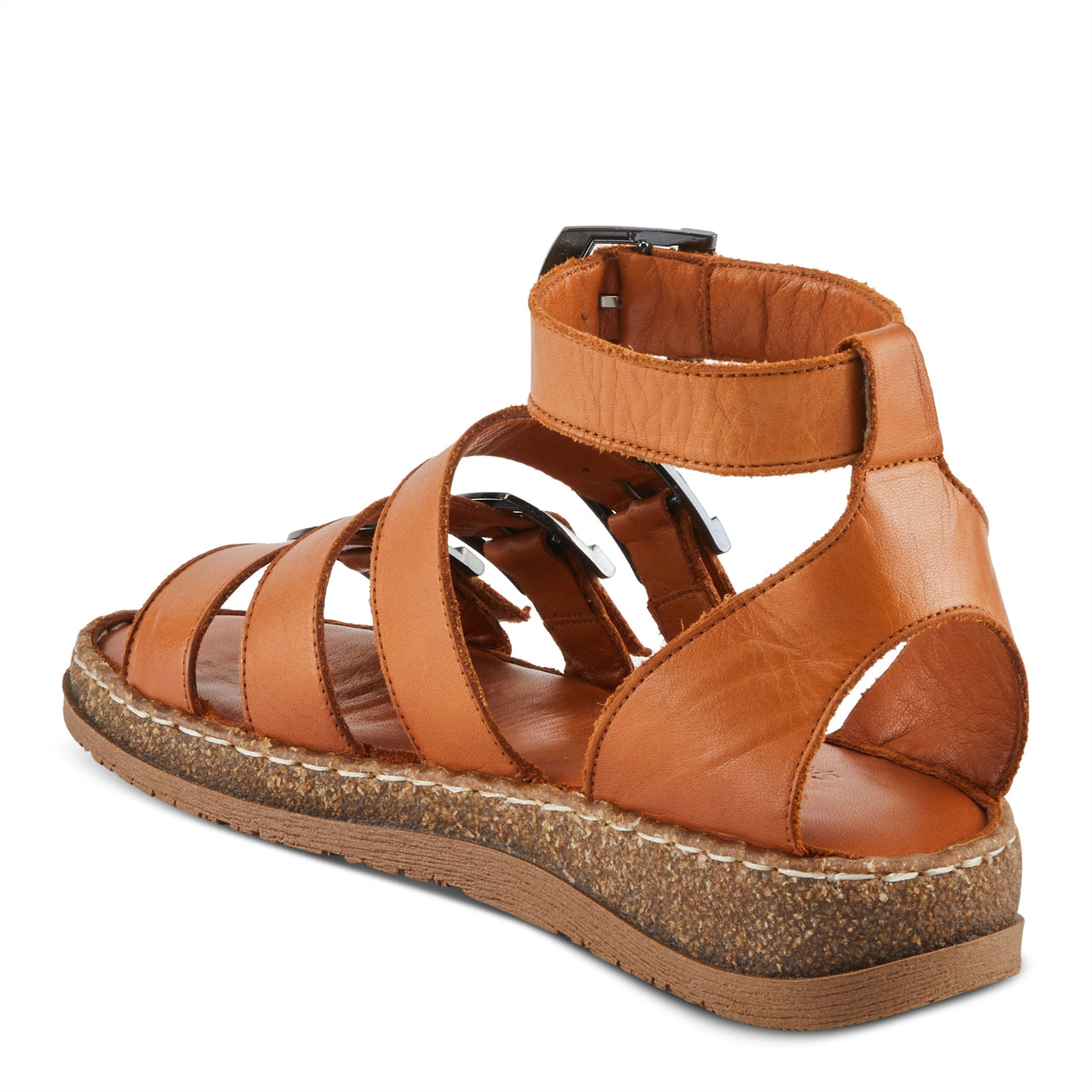 Beautiful and stylish Spring Step Alexcia Sandals in black leather with adjustable ankle strap and cushioned footbed perfect for all-day wear
