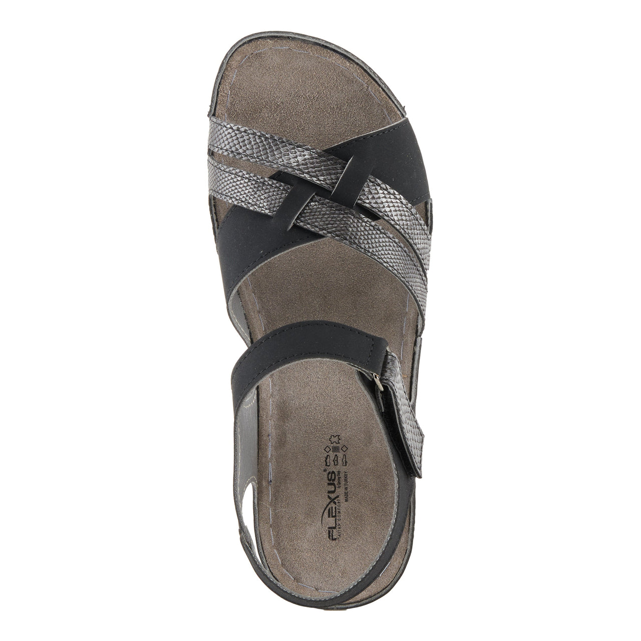 Spring Step Shoes Flexus Alvina Sandals - Side View in black color