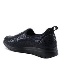 Thumbnail for  Black leather slip-on shoes with a modern and sophisticated crocodile pattern