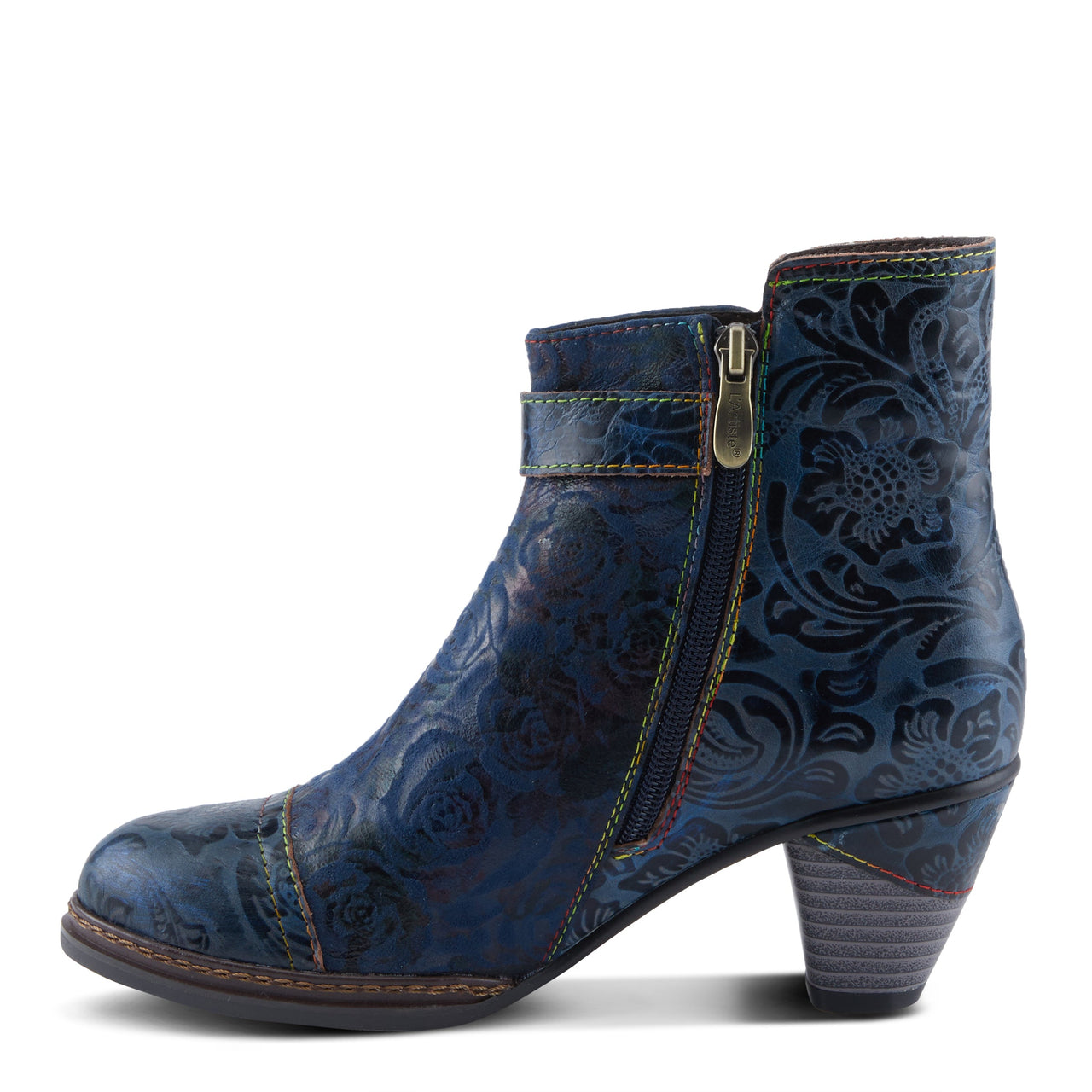 L'ARTISTE ANTILLES BOOTS in Taupe Multi leather with hand-painted design