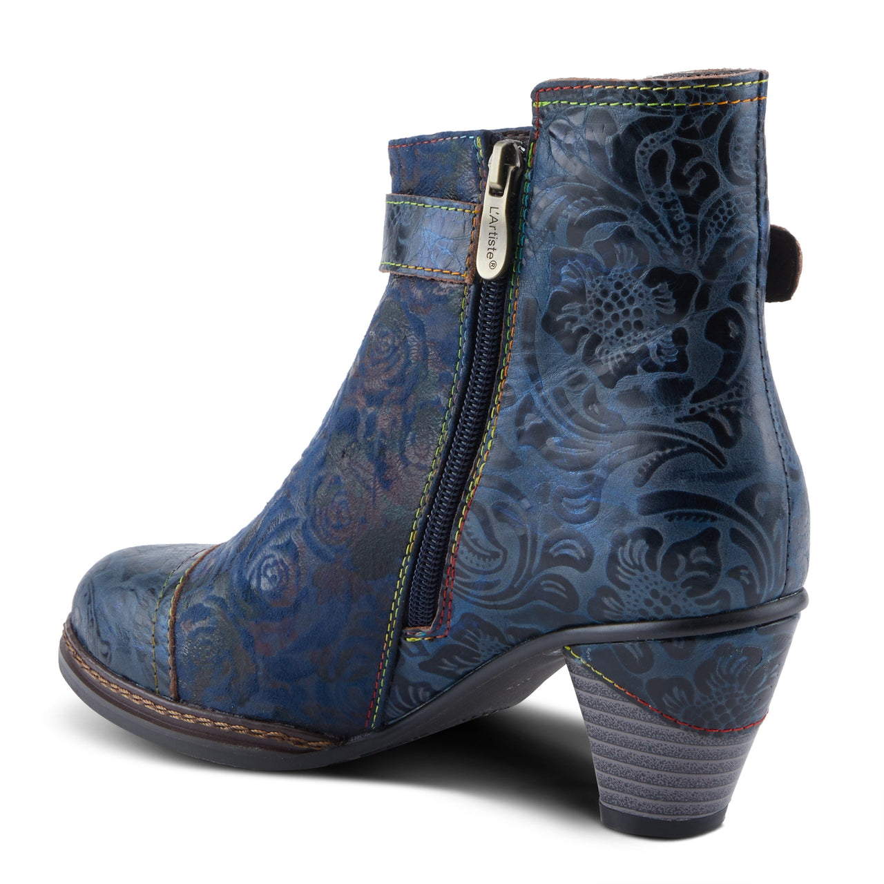  Close-up of the intricate floral embroidery on the L'ARTISTE ANTILLES BOOTS