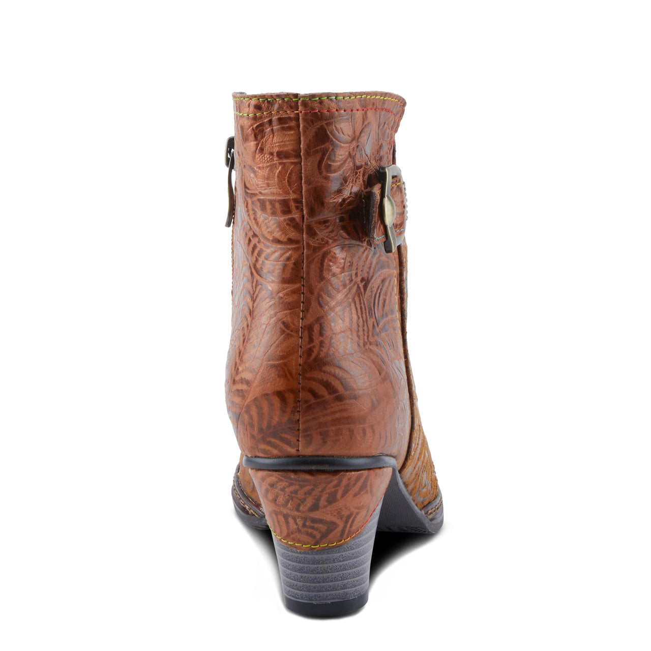  Side view of L'ARTISTE ANTILLES BOOTS in brown leather with adjustable buckles