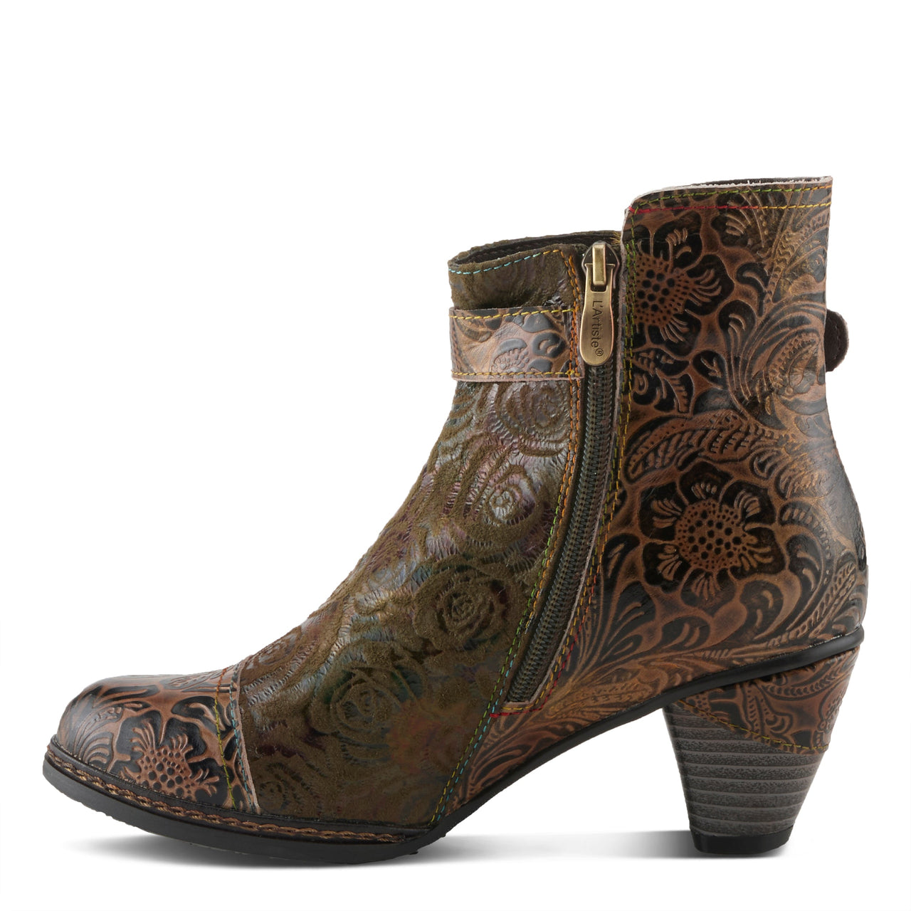  Detailed view of the hand-painted design on the L'ARTISTE ANTILLES BOOTS