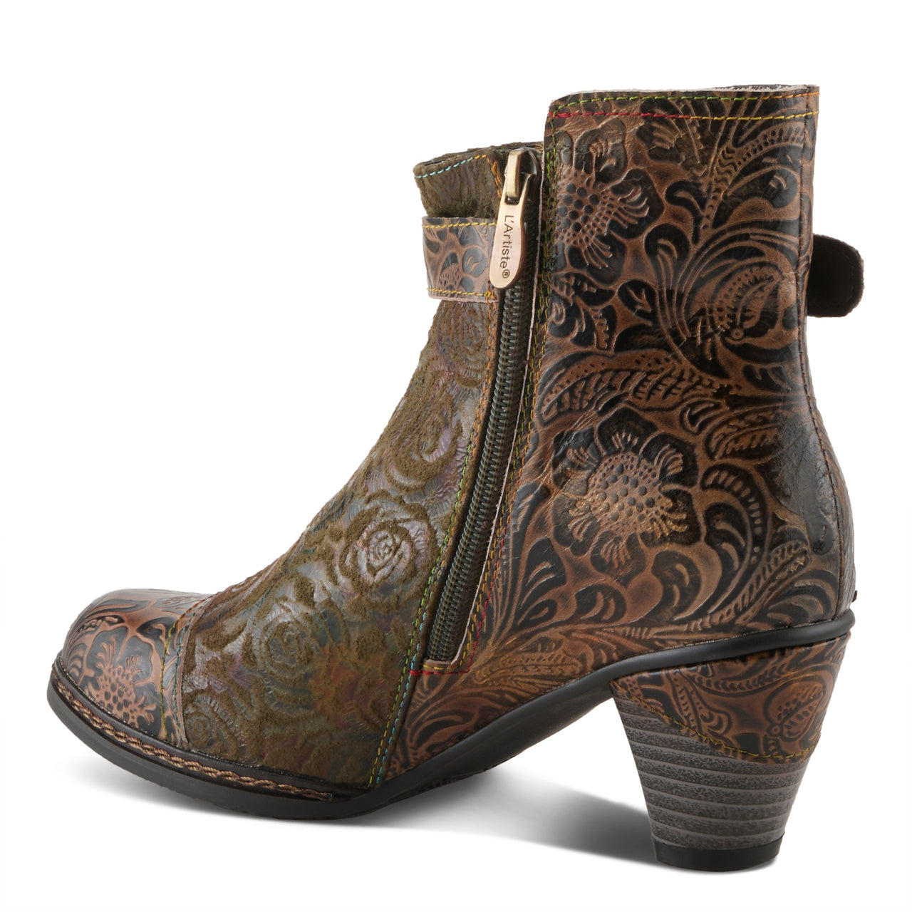 Close-up of intricate stitching and detailing on L'ARTISTE ANTILLES BOOTS