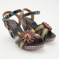 Thumbnail for Chic and colorful artisan sandals with floral accents and cushioned footbed