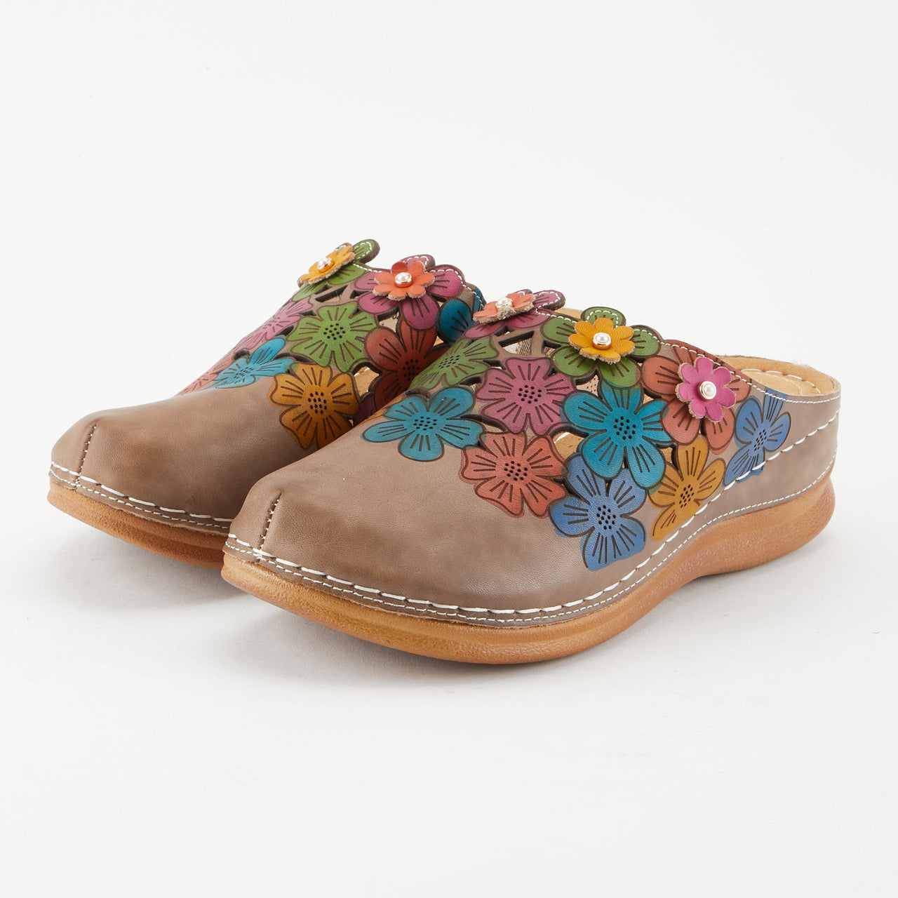 Buy L'Artiste Augi Clogs Women’s Hand-Painted Leather 2" Heel - Clogs from Don’t Panic Shoes | Best Prices & Fast Shipping