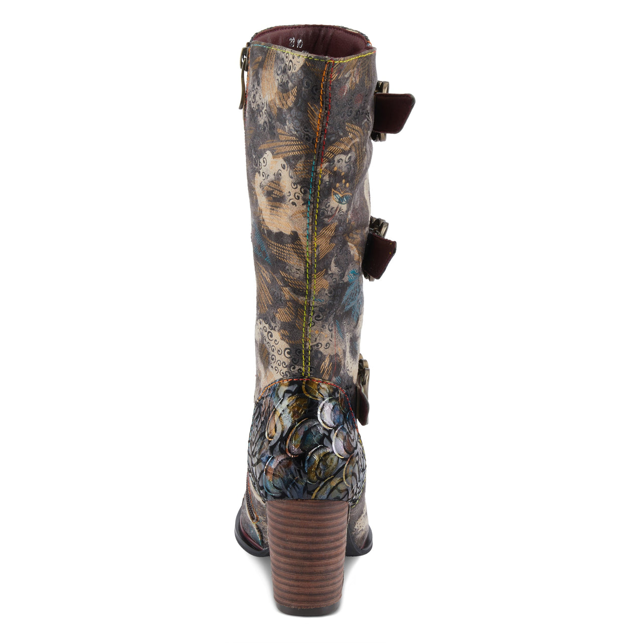 Beautiful L'ARTISTE AVERIE BOOTS featuring hand-painted leather and intricate stitching design