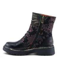 Thumbnail for Pair of hand-painted leather L'Artiste Avrilrose Boots with floral design