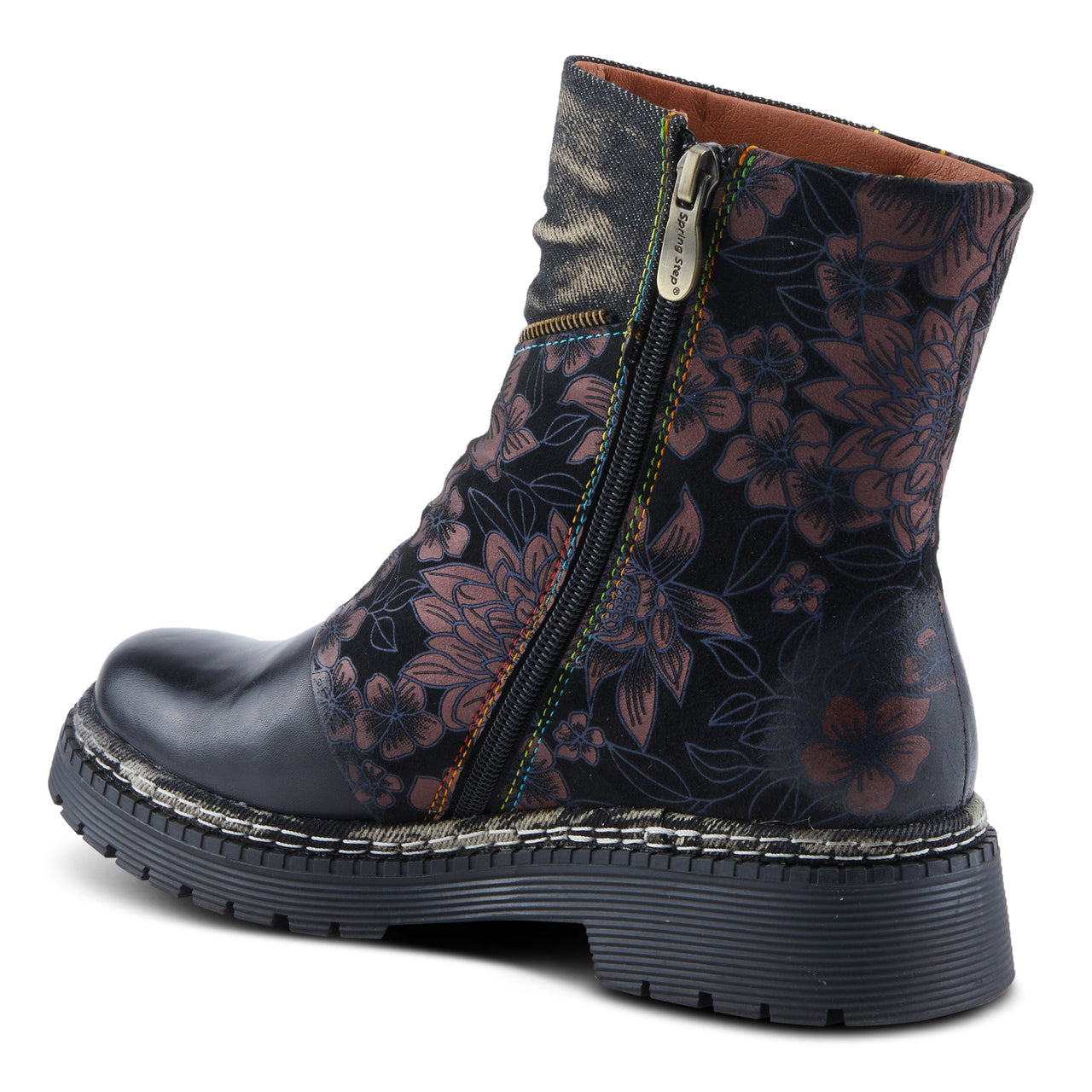 Beautiful hand-painted leather L'ARTISTE AVRILROSE BOOTS with intricate floral designs