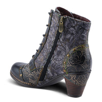 Thumbnail for Handcrafted leather Avyanna boots with intricate floral details and vintage-inspired design