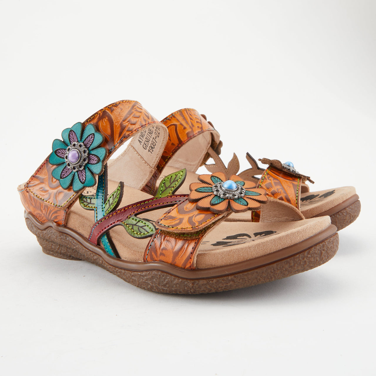 Buy L'Artiste Aymée Slide Sandals Women'S Hand Painted Leather - Slide Sandals from Don’t Panic Shoes | Best Prices & Fast Shipping