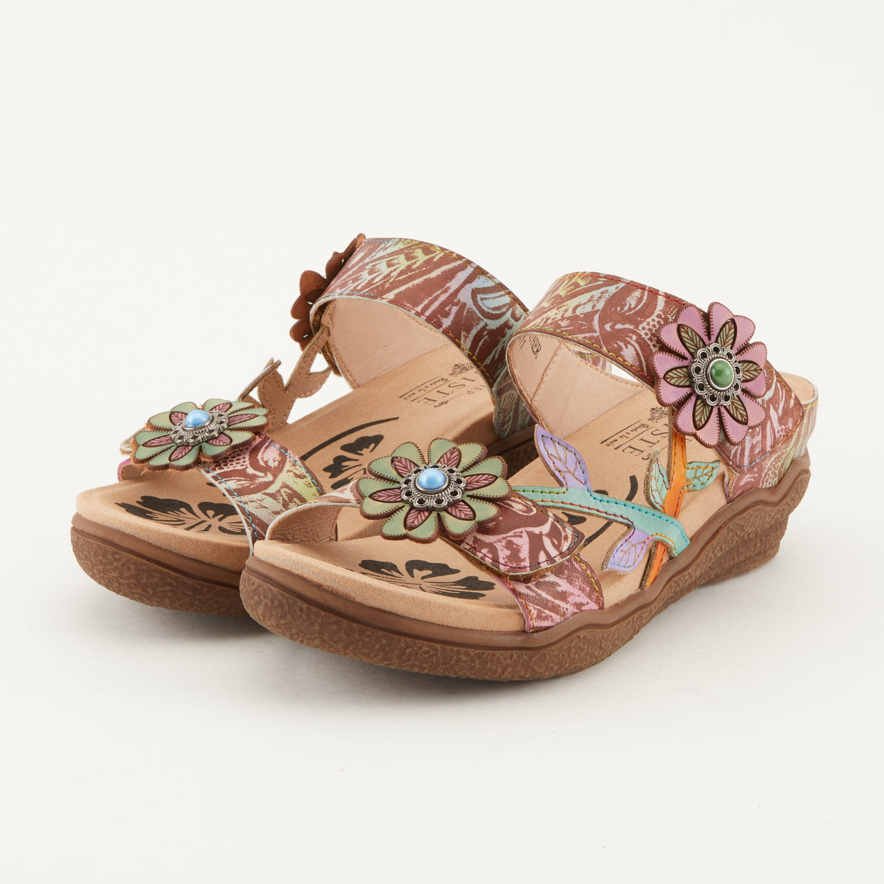 Buy L'Artiste Aymée Slide Sandals Women'S Hand Painted Leather - Slide Sandals from Don’t Panic Shoes | Best Prices & Fast Shipping