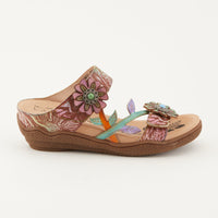 Thumbnail for Buy L'Artiste Aymée Slide Sandals Women'S Hand Painted Leather - Slide Sandals from Don’t Panic Shoes | Best Prices & Fast Shipping