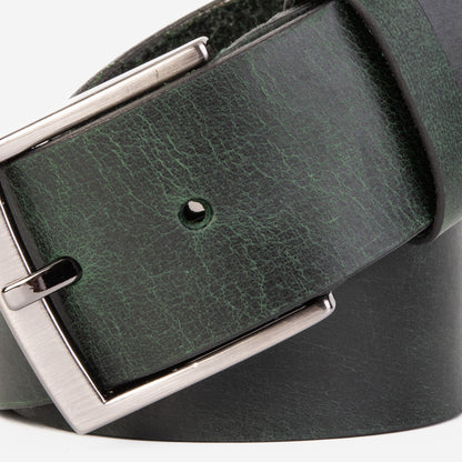 The Prime Forest Green Leather Belt