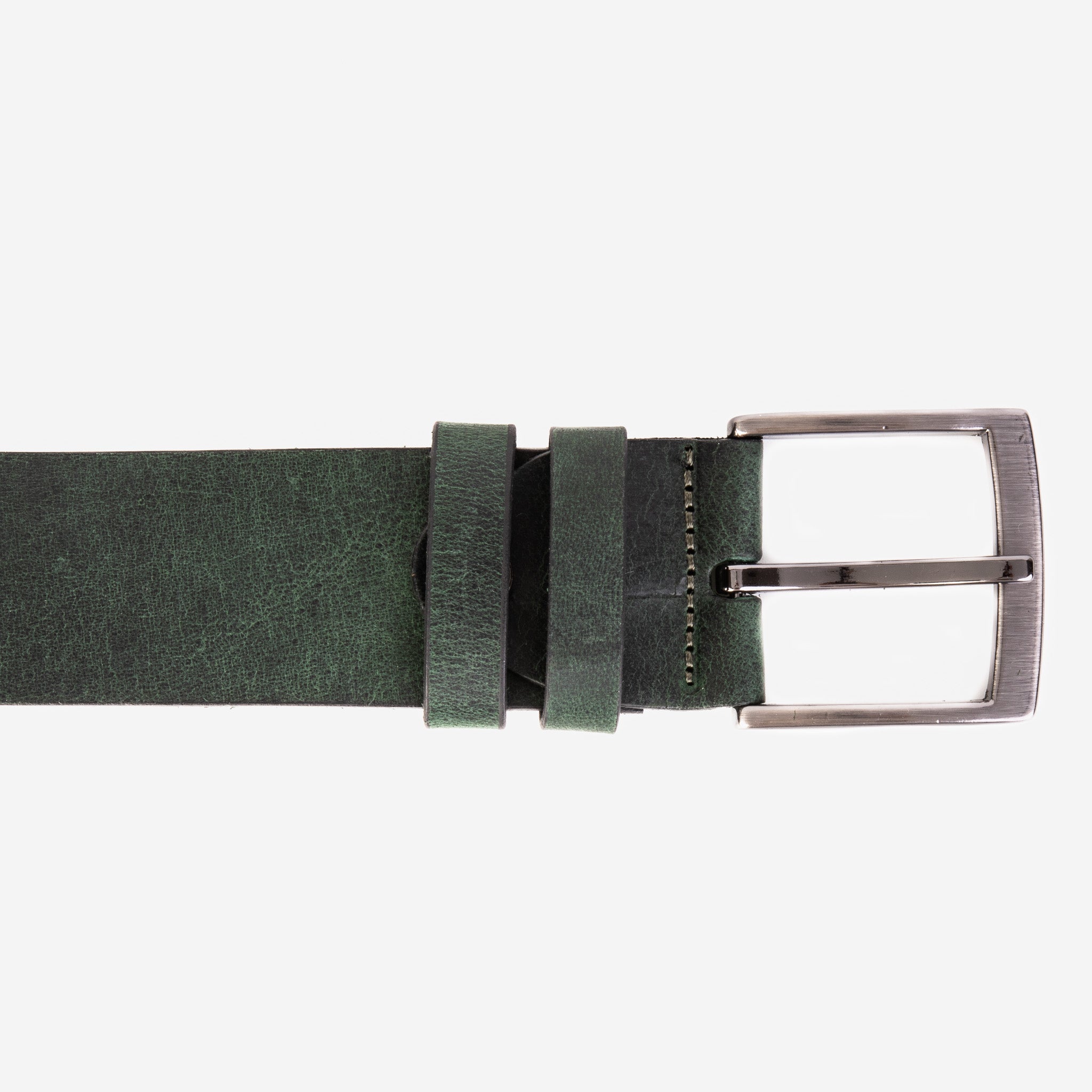 The Prime Forest Green Leather Belt