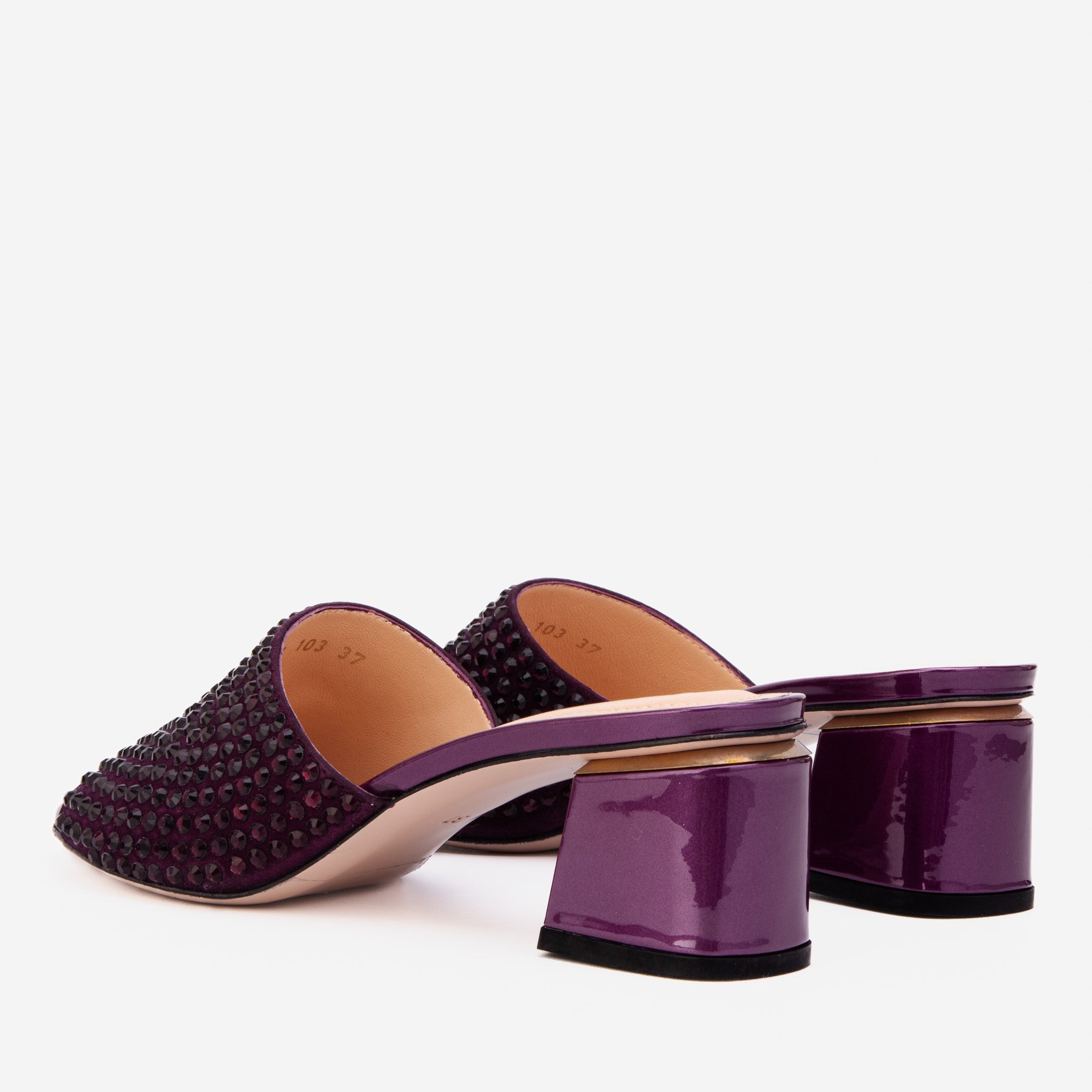 Vinci Leather Shoes The Ailano Purple Glitter Leather Women Sandal