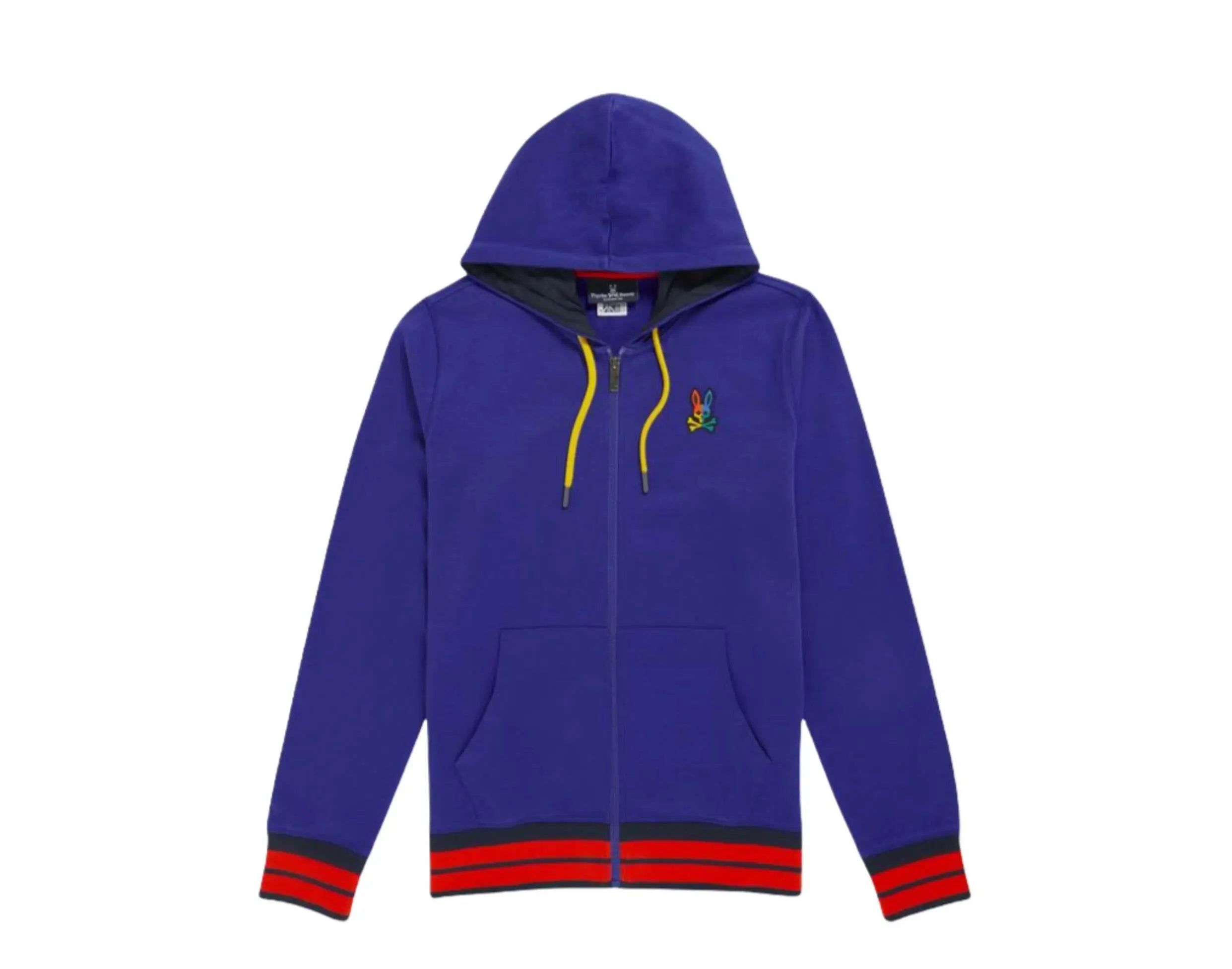Psycho Bunny Warwick Color Block Logo Hoodie Men's French Terry Cotton