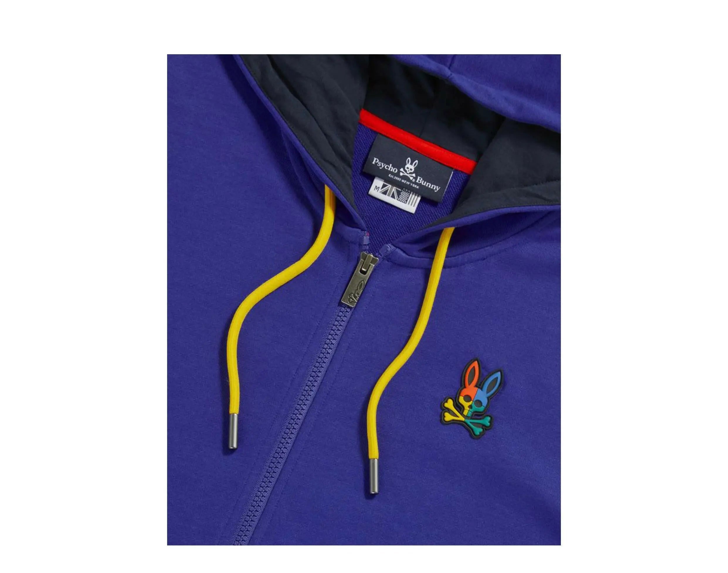 Psycho Bunny Warwick Color Block Logo Hoodie Men's French Terry Cotton