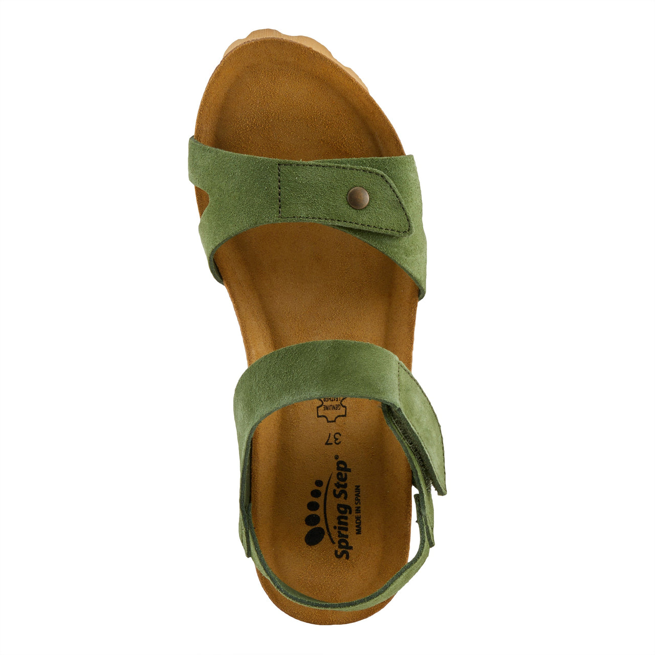 Brown leather Spring Step Babybell sandals with adjustable straps and cushioned footbed