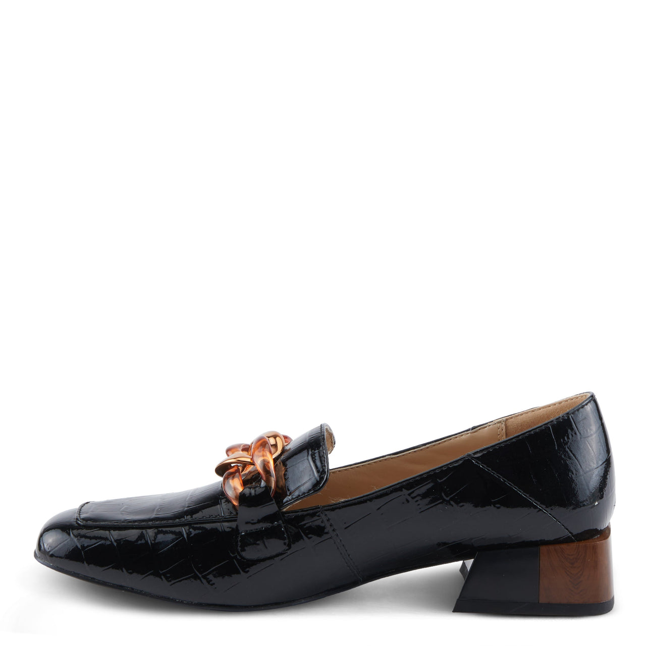 Azura Baldwin women's leather slip-on loafers in black with a sleek design and comfortable fit