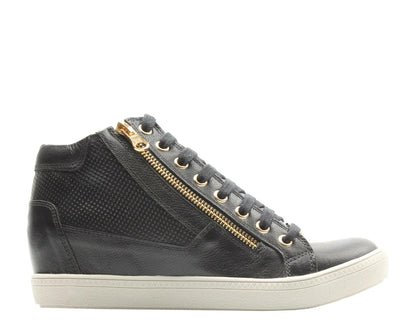 Chocolat Blu Barbo Wedge Sneaker Women's Leather Black