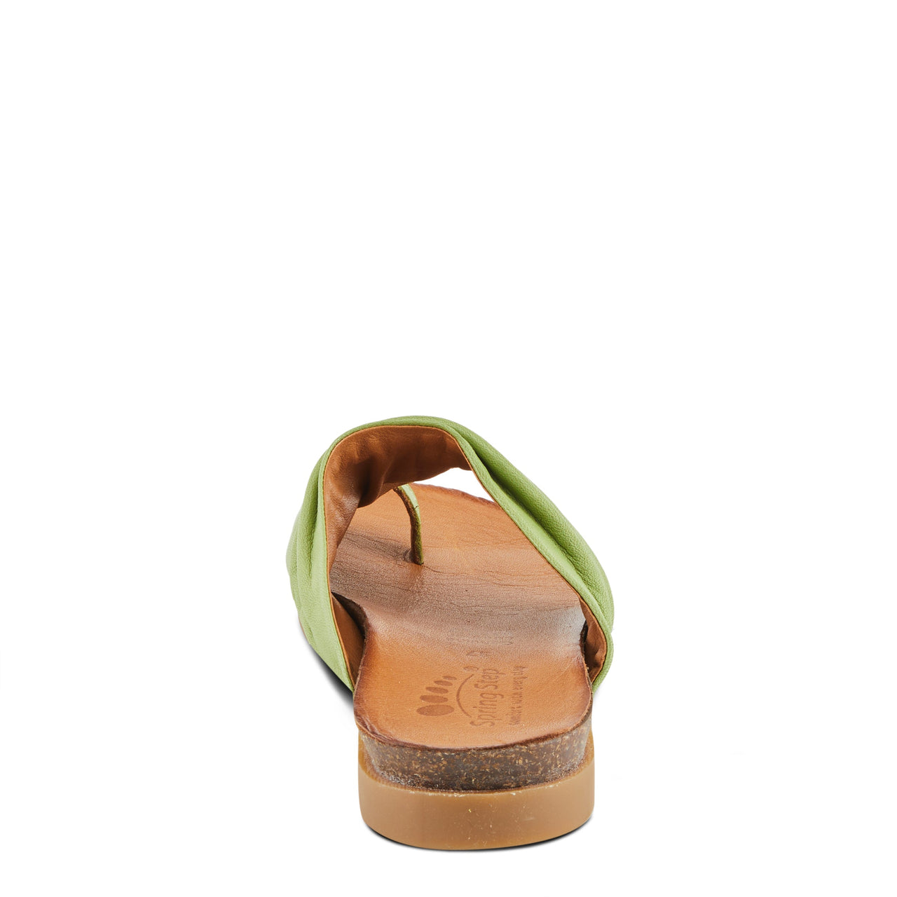 Brown leather Spring Step Bates sandals with cushioned insoles and adjustable straps