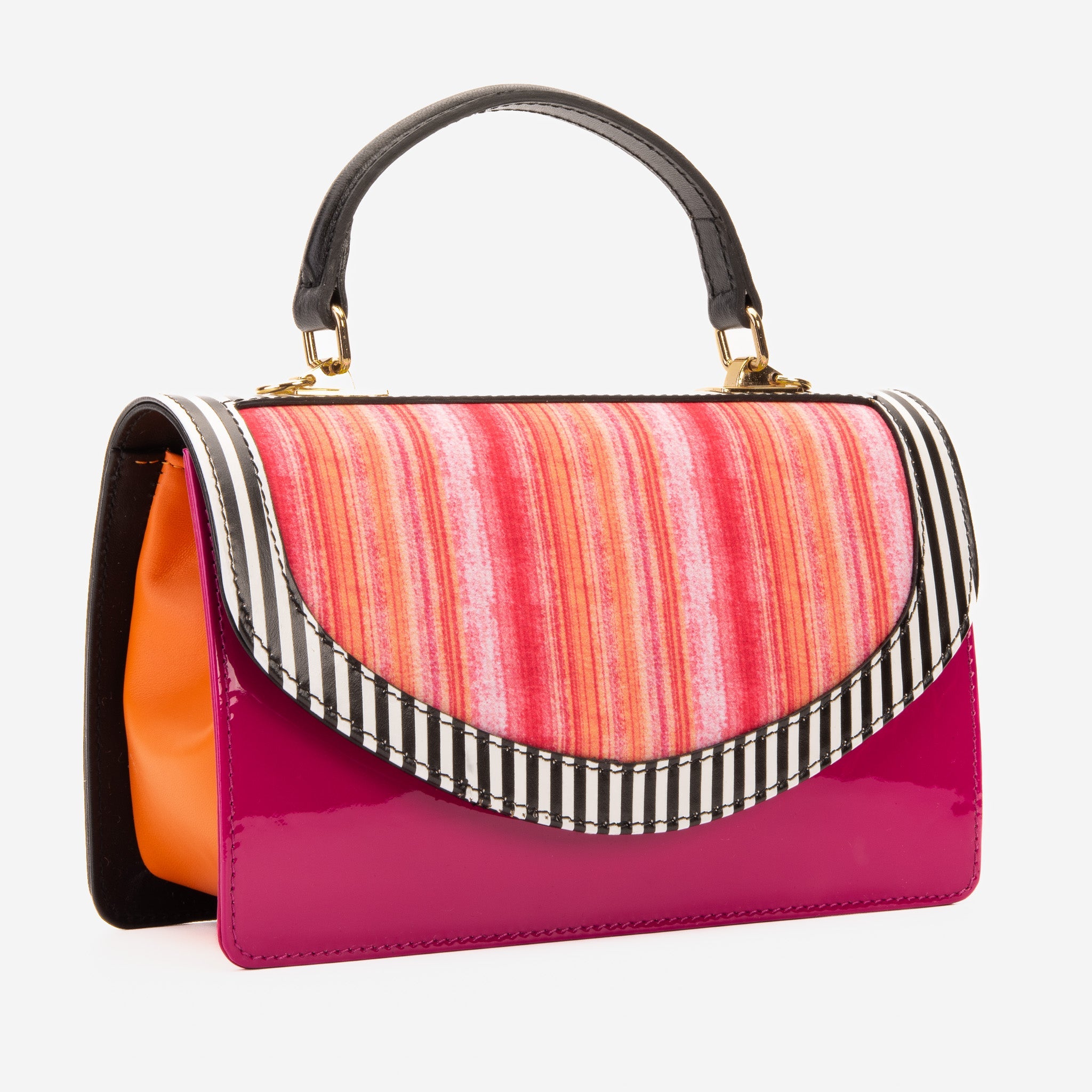 The Santa Amaro Striped Leather Handbag