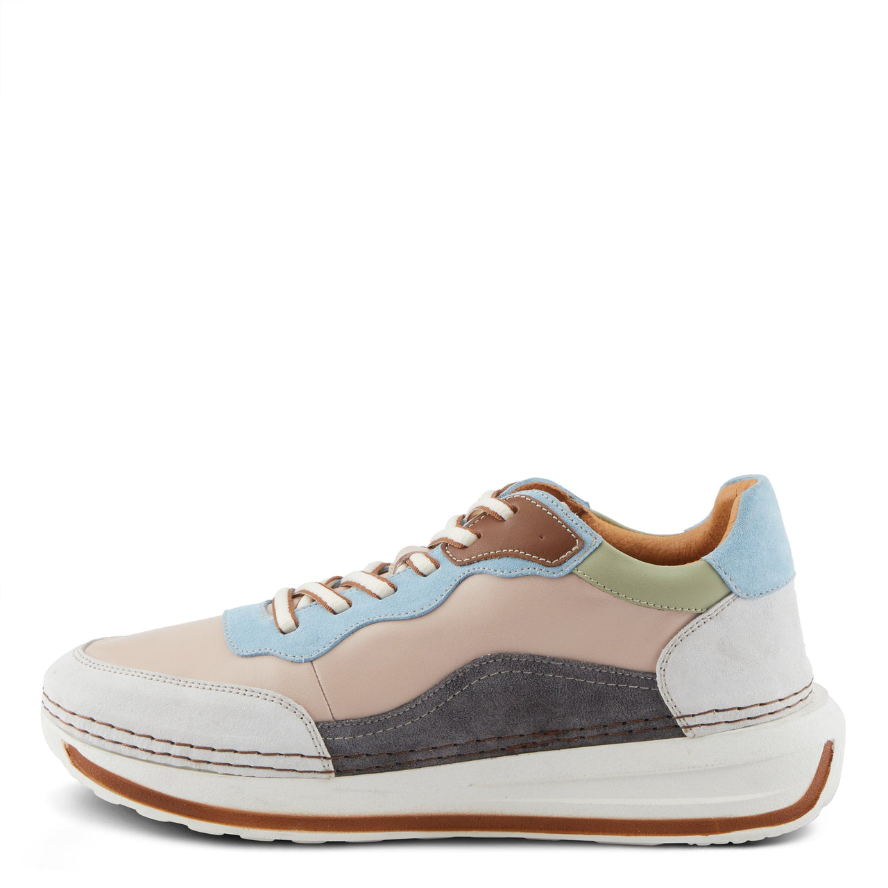  Spring Step Booker Sneakers in Taupe with Padded Collar and Flexible Rubber Outsole