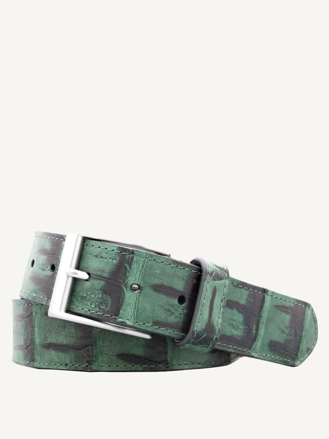 Evergreen Vintage Crocodile Tail Belt Genuine Crocodile Leather