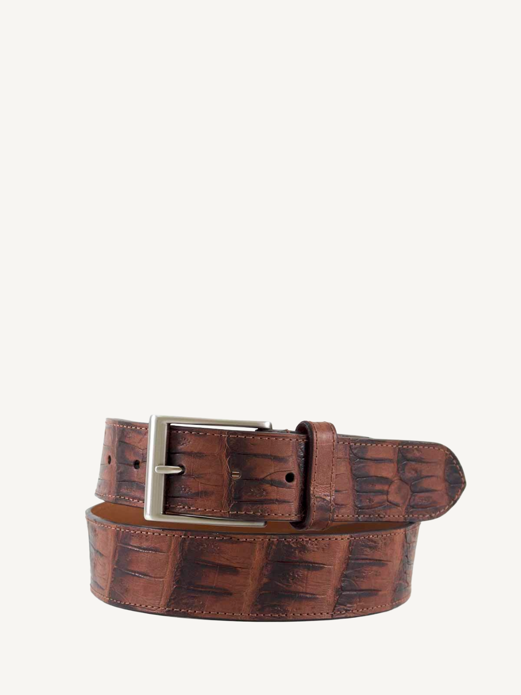 Peanut Vintage Crocodile Tail Belt Genuine Crocodile Leather