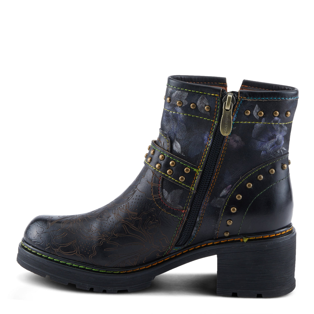 Fashionable L'ARTISTE BRANCHOUT BOOTS in soft suede with intricate floral embroidery