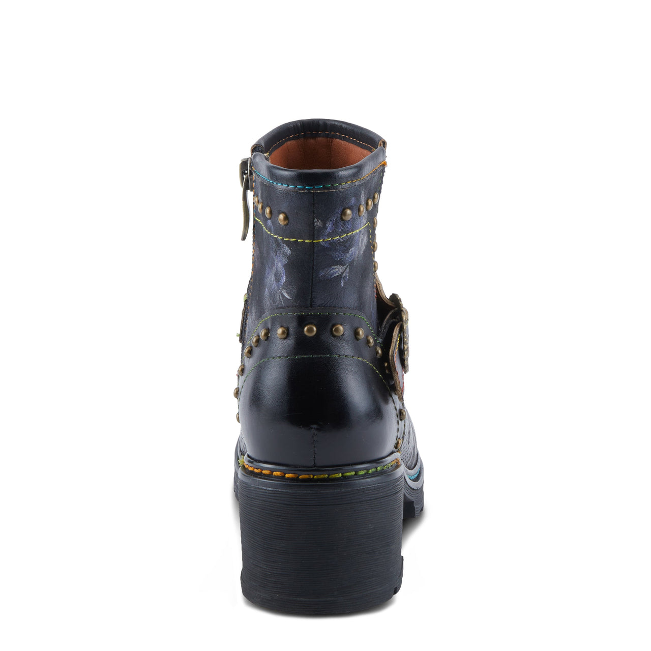 Stylish L'ARTISTE BRANCHOUT BOOTS in rich brown leather with laser-cut floral pattern