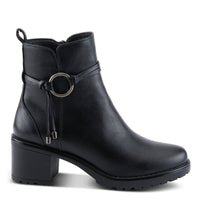 Thumbnail for Alt text: A pair of sleek and stylish PATRIZIA BRIGGS BOOTS in black leather with a pointed toe and chunky heel, perfect for both casual and formal occasions